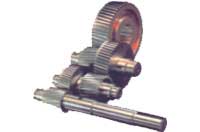 The gear reducers are constructed either in double, triple and quadruple reduction using rugged wide faced helical and spur gears that are precision cut from special alloy steel forgings and to protect the gear train from shock loads all gears and pinions are supported between two antifriction ball/roller bearings.